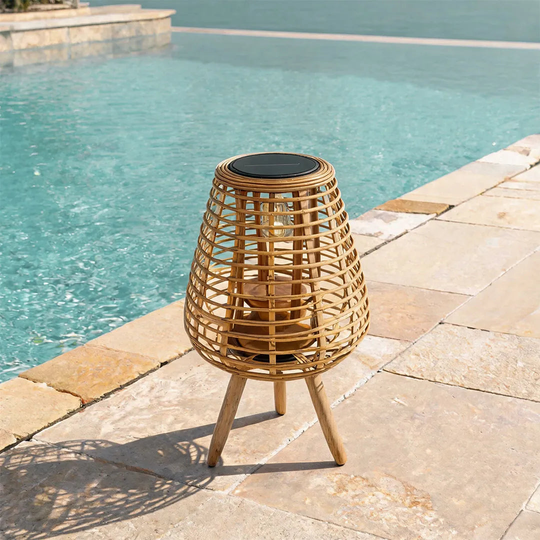 Outdoor Solar Floor Lamps Waterproof Woven Patio Lamps