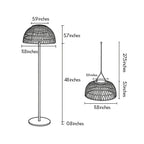 Outdoor Solar Pendant Light Modern Woven Floor Light