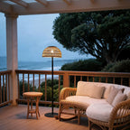 Outdoor Solar Pendant Light Modern Woven Floor Light