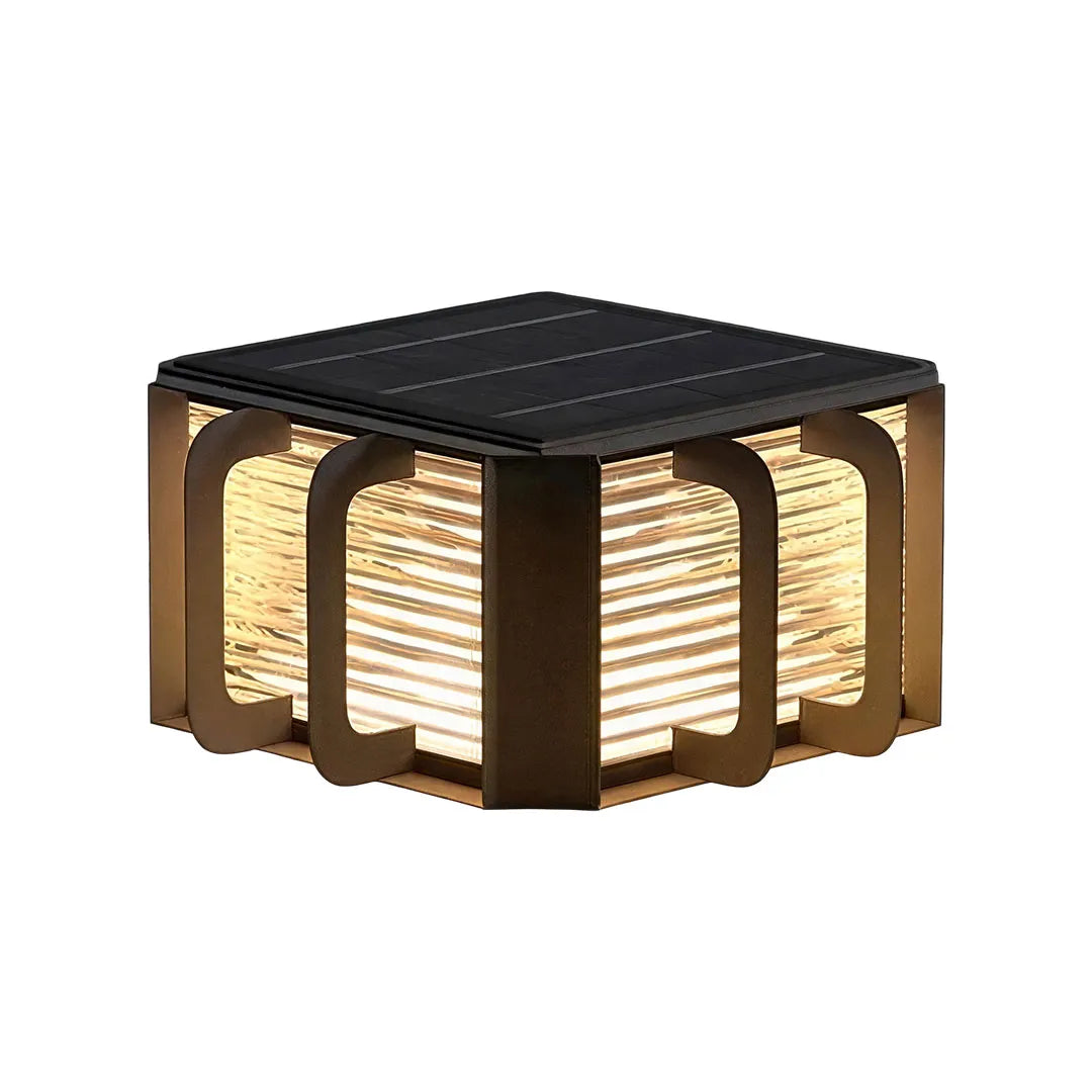 Outdoor Solar Pillar Lights Modern Black Courtyard Light
