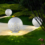 Outdoor Sphere Light Waterproof Round Hollow Metal Modern Light