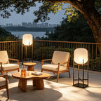 Outdoor Standing Light Lantern LED Metal Floor Lamp