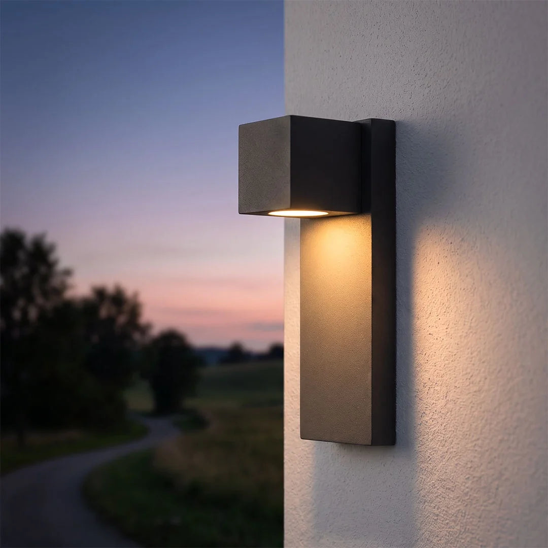 Outdoor Stone Wall Lighting Minimalist LED Geometry Light
