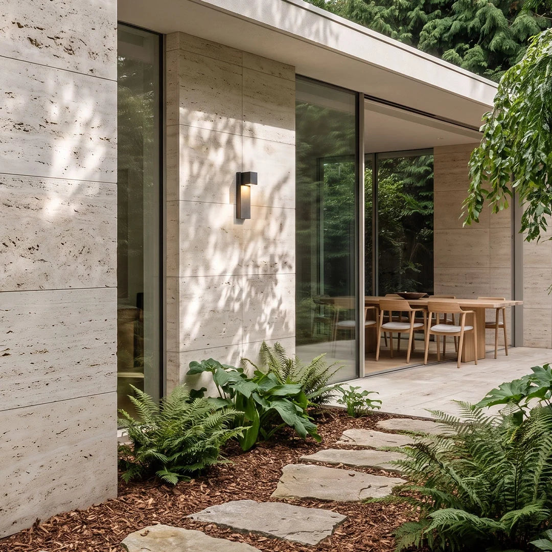 Outdoor Stone Wall Lighting Minimalist LED Geometry Light