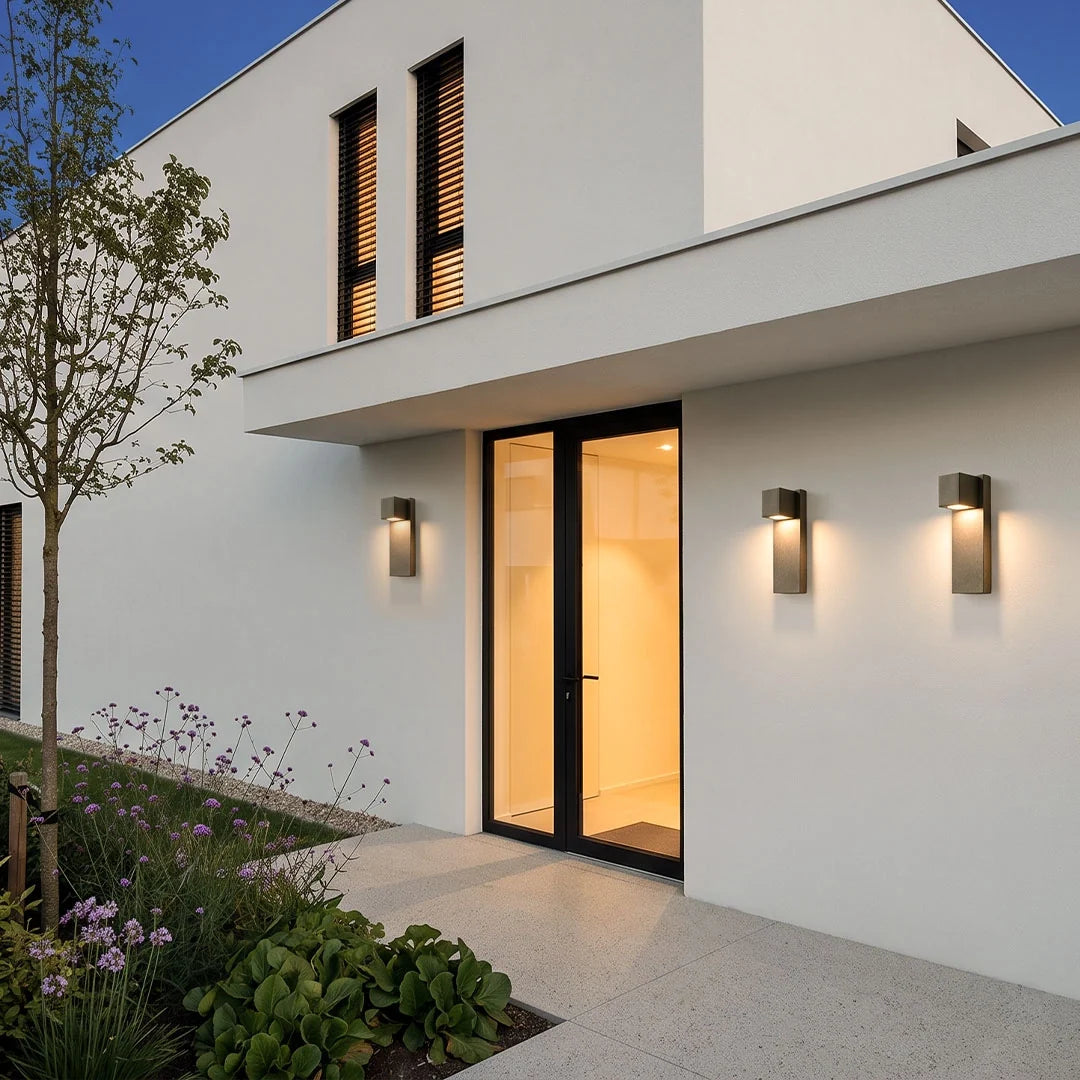 Outdoor Stone Wall Lighting Minimalist LED Geometry Light