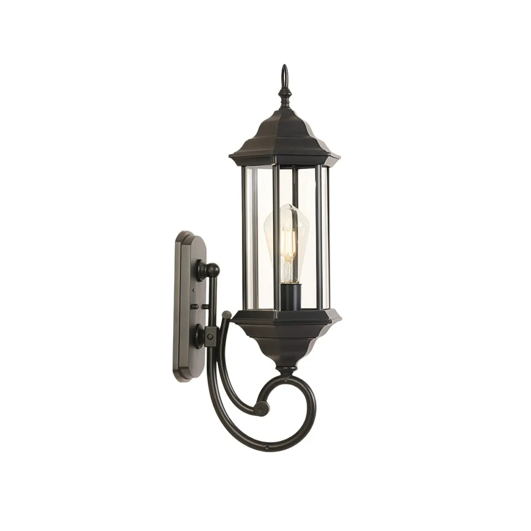 2 PCS Outdoor Wall Lantern Light Vintage Curved-Arm Light