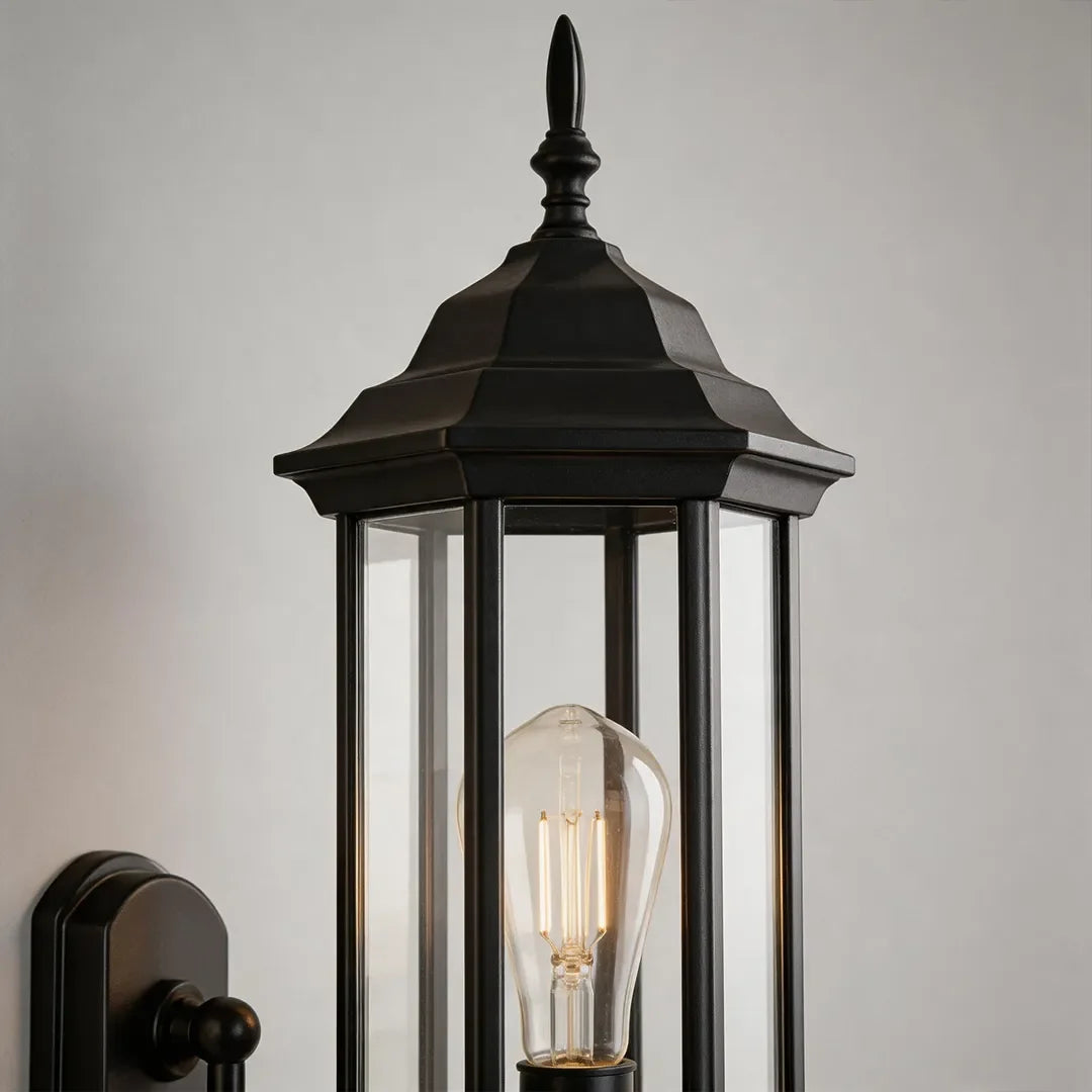 2 PCS Outdoor Wall Lantern Light Vintage Curved-Arm Light