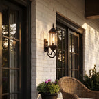 2 PCS Outdoor Wall Lantern Light Vintage Curved-Arm Light