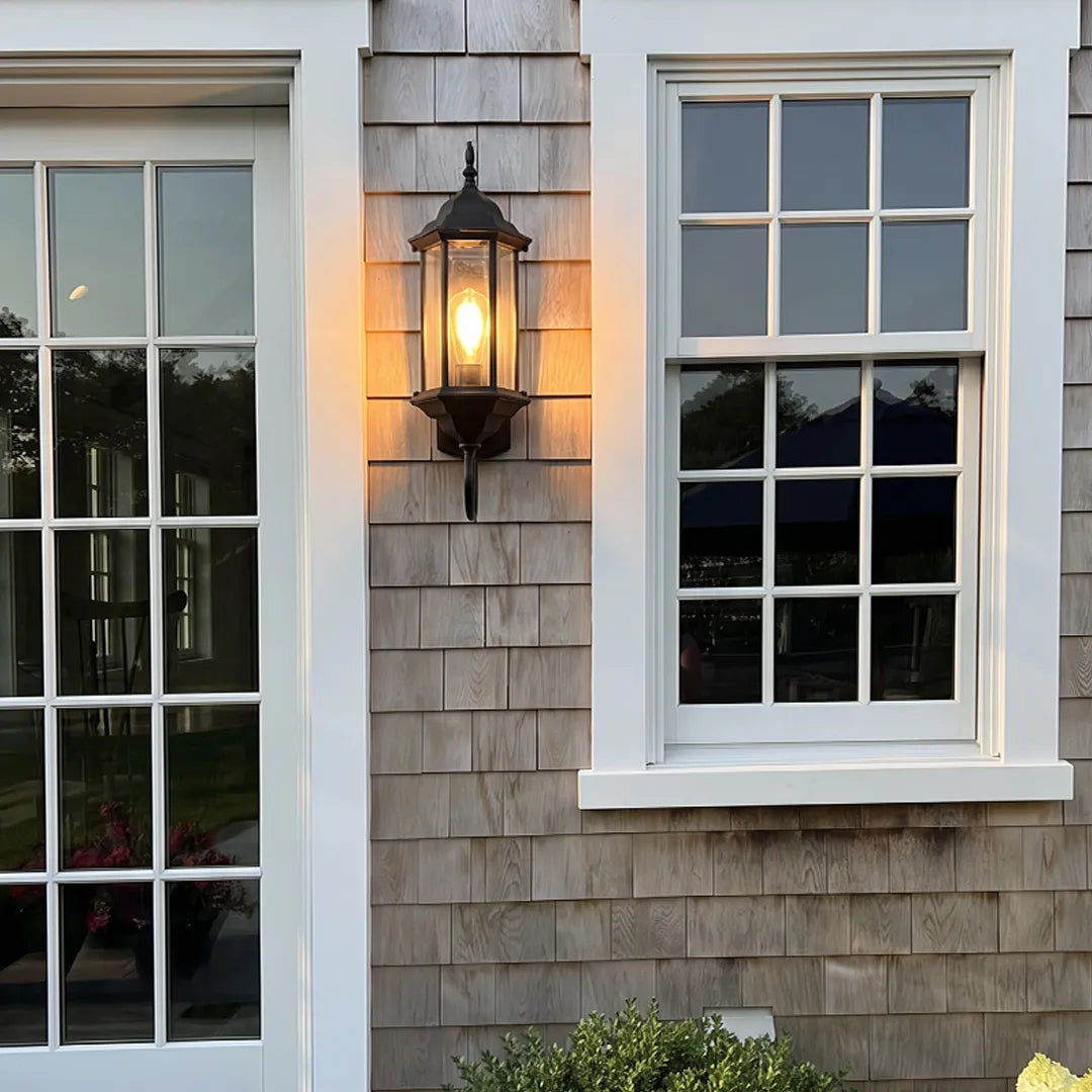 2 PCS Outdoor Wall Lantern Light Vintage Curved-Arm Light