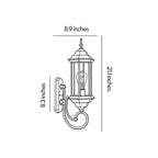 2 PCS Outdoor Wall Lantern Light Vintage Curved-Arm Light