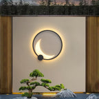 Decorative Outdoor Wall Lights Gray Waterproof Ring Crescent Lamp