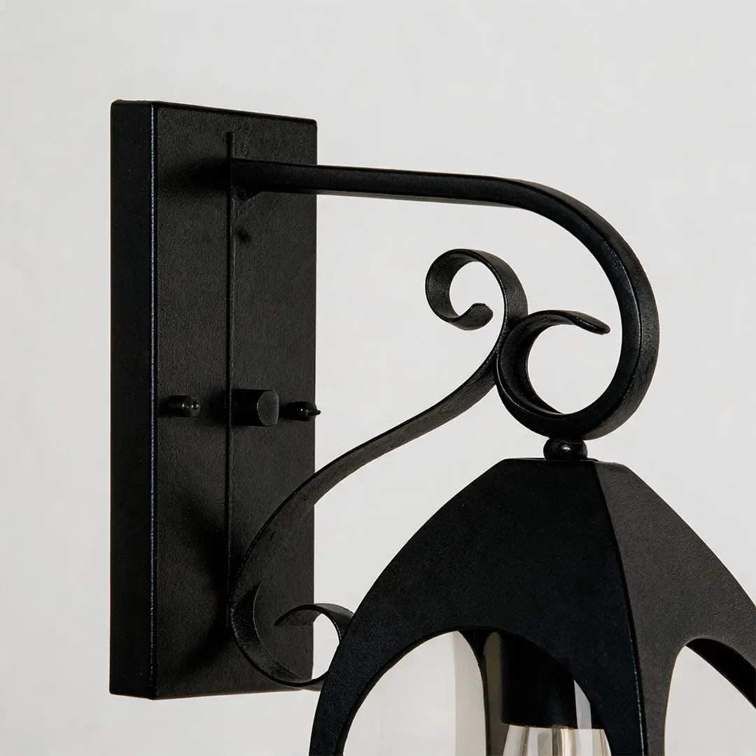 2 PCS Outdoor Wall Mount Lights Vintage Black Iron Light