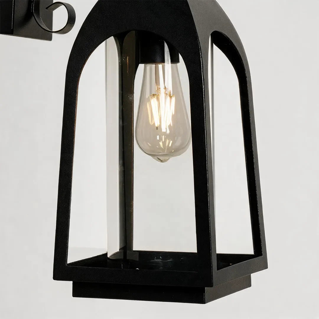 2 PCS Outdoor Wall Mount Lights Vintage Black Iron Light