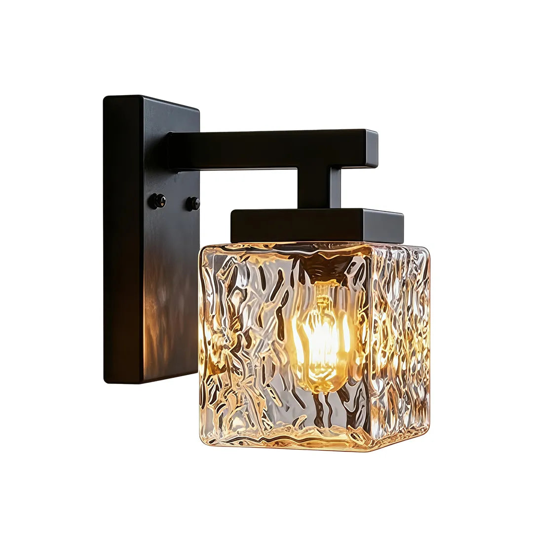 Square Glass Wall Sconce Modern Outdoor Waterproof Light