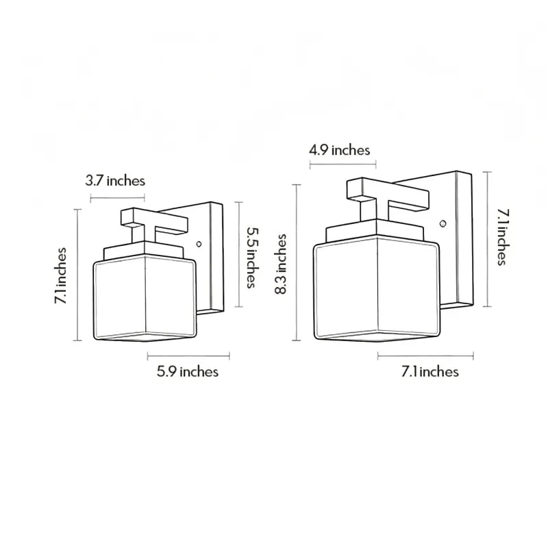 Square Glass Wall Sconce Modern Outdoor Waterproof Light