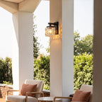 Square Glass Wall Sconce Modern Outdoor Waterproof Light