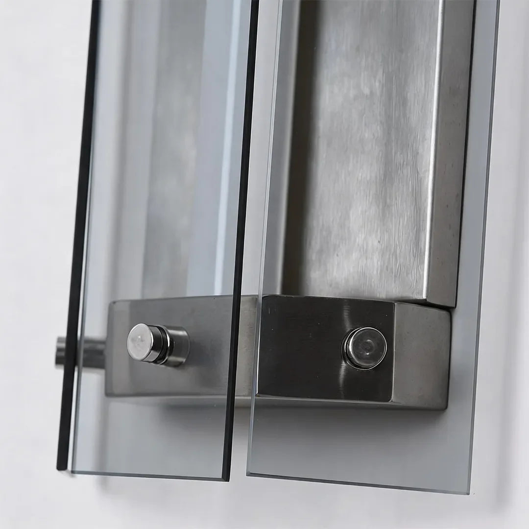 Silver Outdoor Wall Lights Modern Waterproof Glass LED Light