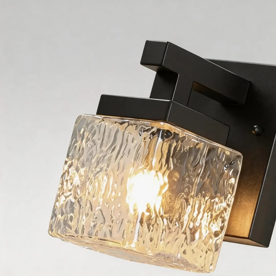 Square Glass Wall Sconce Modern Outdoor Waterproof Light