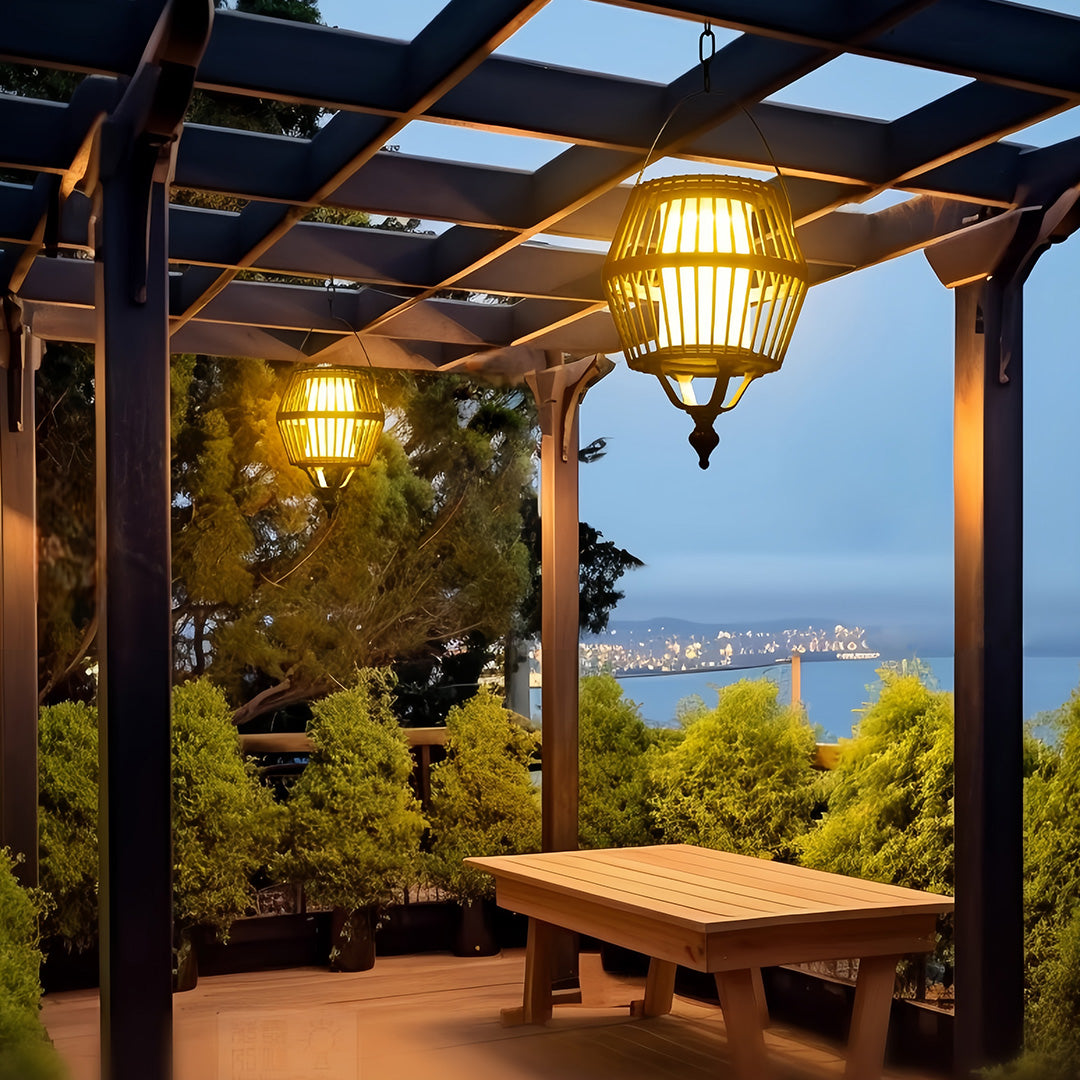 Japanese Lantern Pendant Light Outdoor Waterproof Ceiling Light