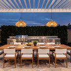 Outdoor Woven Pendant Light Modern Solar Ceiling Light