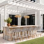 Outdoor Woven Pendant Light Modern Solar Ceiling Light
