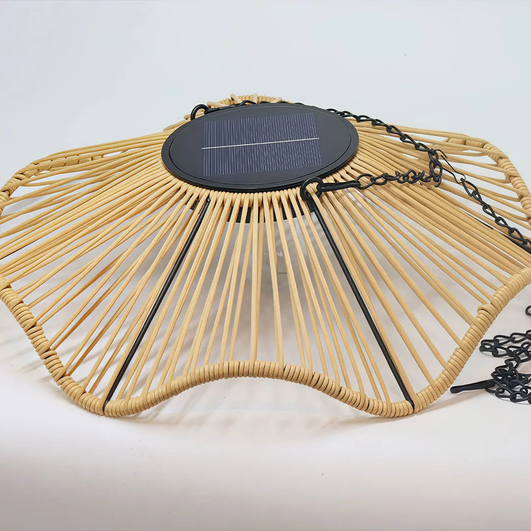 Outdoor Woven Pendant Light Modern Solar Ceiling Light
