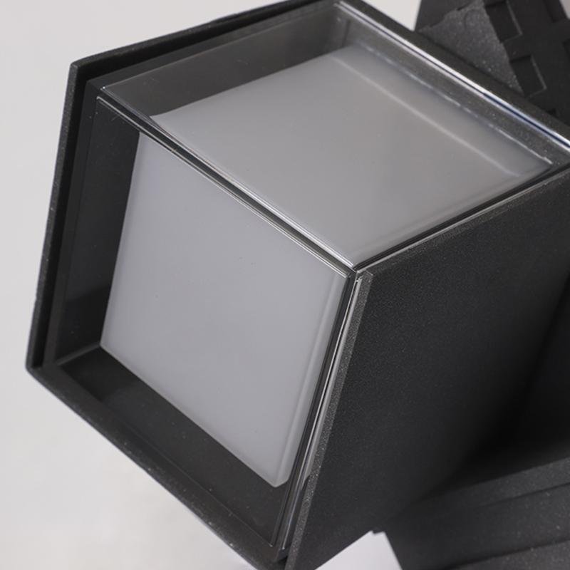 Outside up down Wall Lights Black Adjustable Square Light
