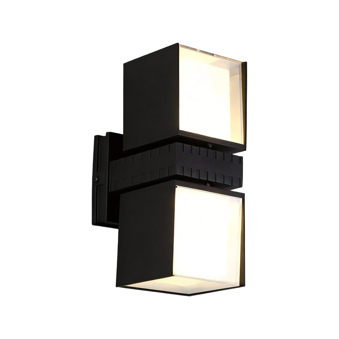 Outside up down Wall Lights Black Adjustable Square Light