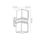 Outside up down Wall Lights Black Adjustable Square Light