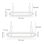 Oval Chandelier Modern Metal LED Office Ceiling Light