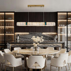 Oval Crystal Chandelier Modern Gold Metal Ceiling Light