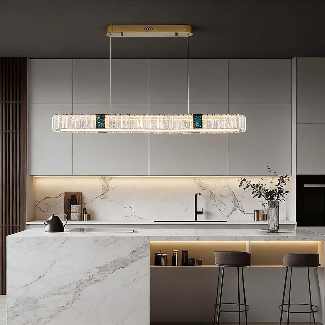 Oval Crystal Chandelier Modern Gold Metal Ceiling Light