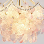 Pearl Flower Chandelier French Layered Elegance Ceiling Light