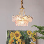 Pearl Flower Chandelier French Layered Elegance Ceiling Light
