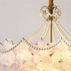 Pearl Flower Chandelier French Layered Elegance Ceiling Light
