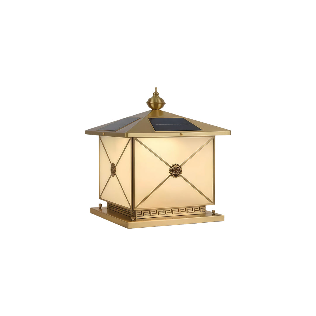 Pillar Light Solar Dual-Use Copper Garden Lighting