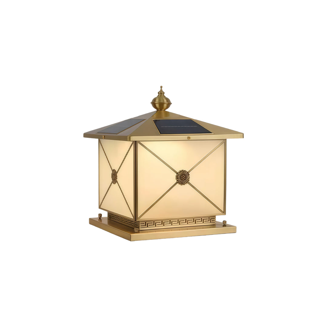Pillar Light Solar Dual-Use Copper Garden Lighting