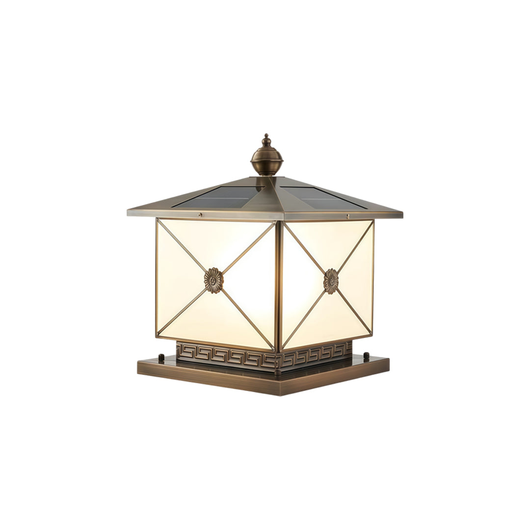 Pillar Light Solar Dual-Use Copper Garden Lighting