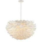 Pink Feather Pendant Light Elegant Modern Hanging Lamp for Living Room