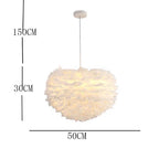 Pink Feather Pendant Light Elegant Modern Hanging Lamp for Living Room
