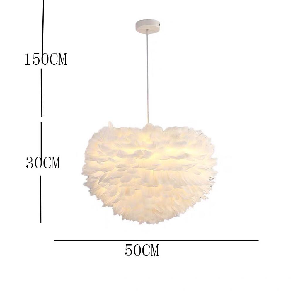 Pink Feather Pendant Light Elegant Modern Hanging Lamp for Living Room