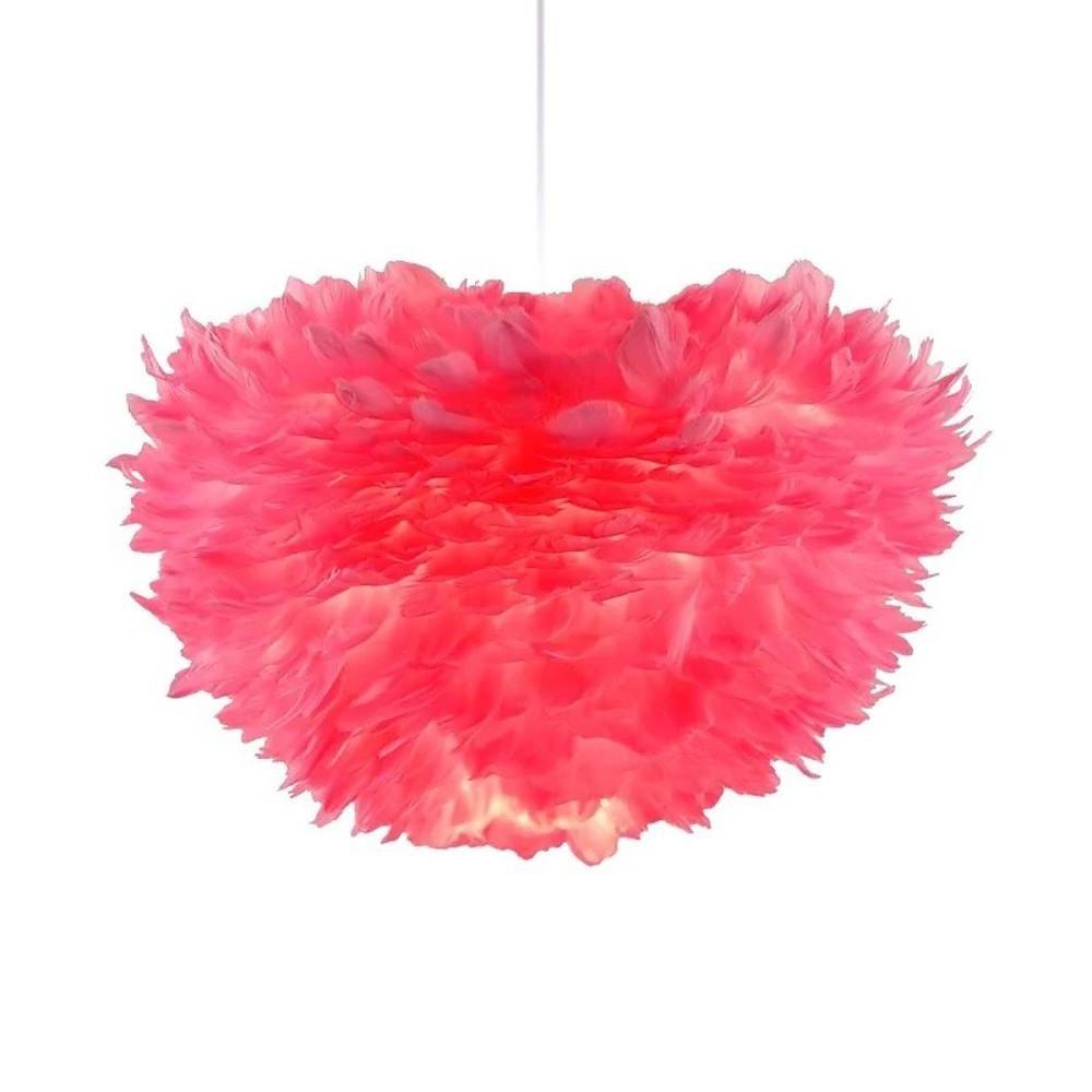 Pink Feather Pendant Light Elegant Modern Hanging Lamp for Living Room