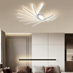 Creative Linear Oval Sticks LED White Modern Flush Mount Ceiling Light