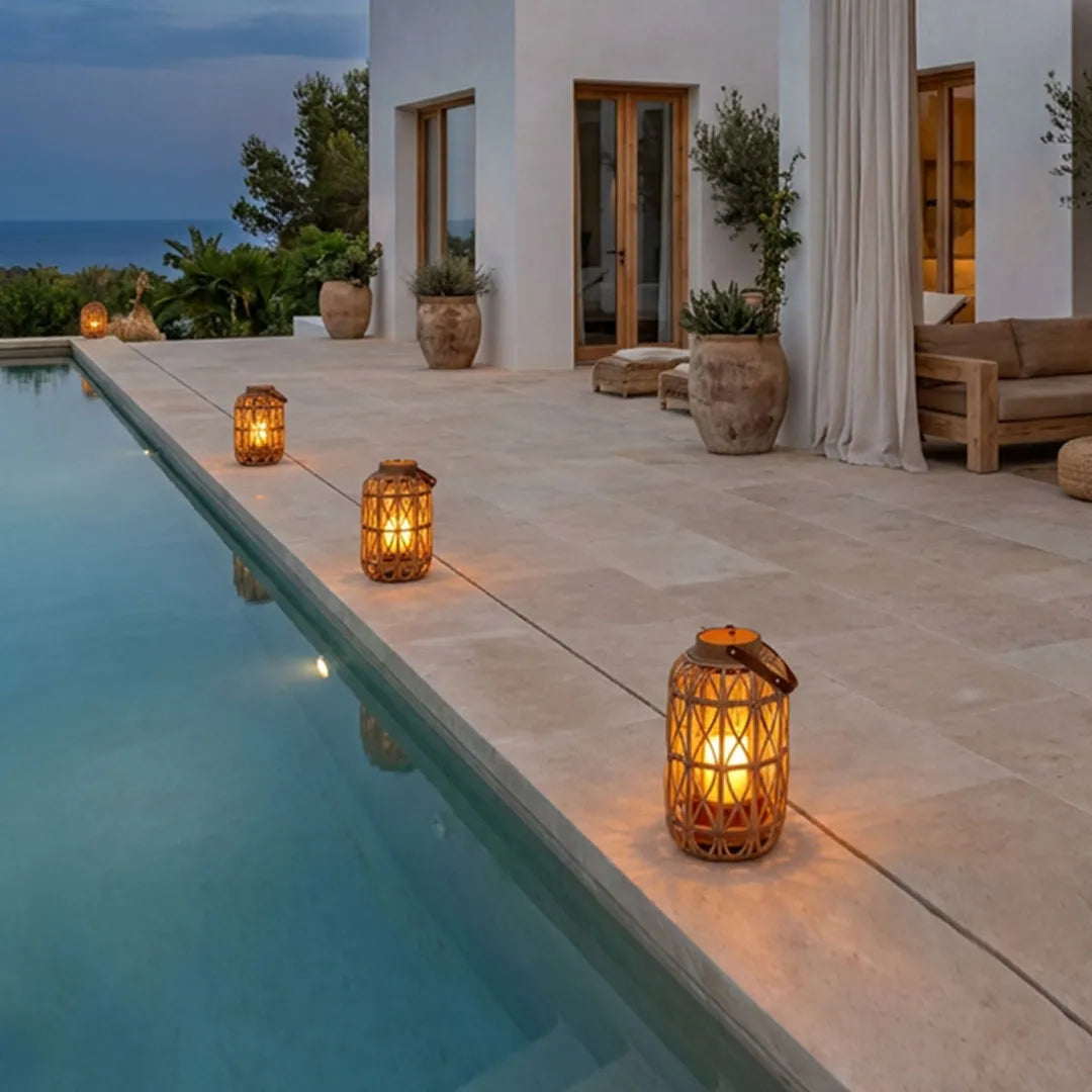 Portable LED Lanterns Handwoven Vintage Decorative Floor Lamps