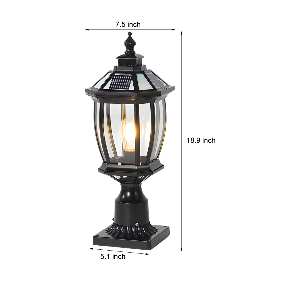Solar Column Pillar Lights LED Waterproof Garden Fence Post Light