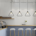 Metal Black and Gold Ceiling Light Rounded Square Pendant Lighting