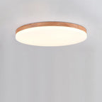 Circular Minimalist Flush Mount Light Wood Acrylic LED Ceiling Lights