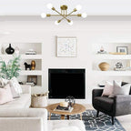 Minimalist Geometric Industrial Sputnik Chandelier 6 Bulbs Ceiling Lights
