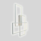 Overlapping Rectangles Aluminum Geometric Style Flush Mount Lighting LED Ceiling Light