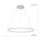 Geometric Slimline Circular Chandeliers Entry Light Dimmable Ceiling Light